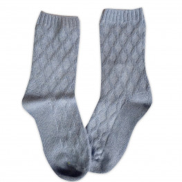 Pure Cashmere - Calzini Donna con Cashmere e rombi in rilievo